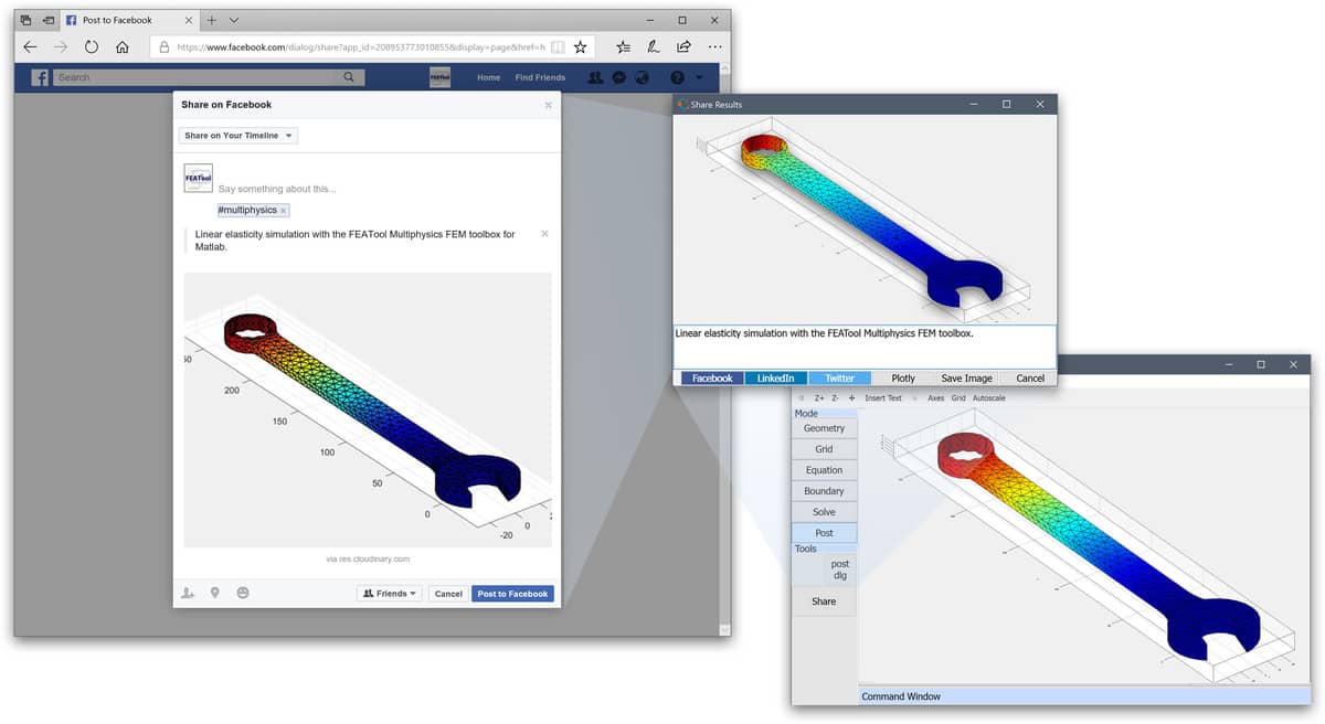 FEATool Multiphysics Social Sharing Example
