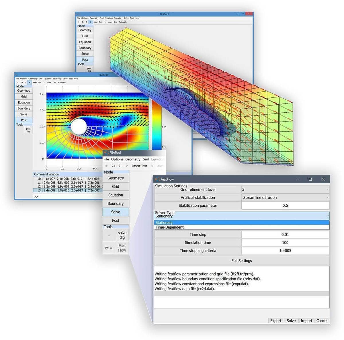 FEATool v1.6 with CFD - Easy and Efficient CFD Simulations in MATLAB