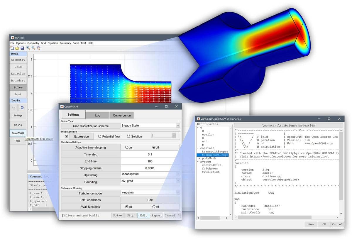 OpenFOAM GUI and CFD Solver Integration with FEATool Multiphysics