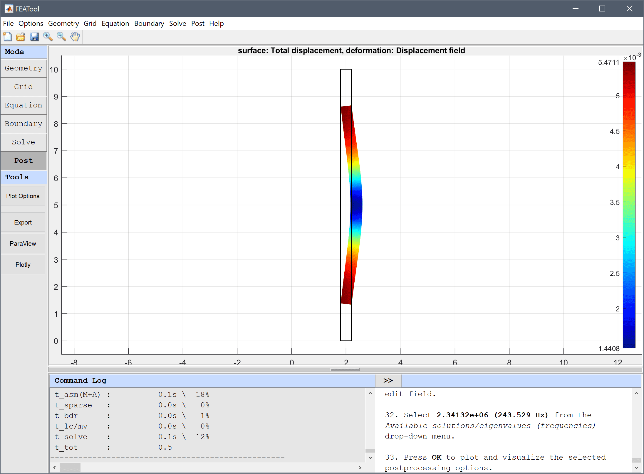 
  FEATool Multiphysics Tutorial - Vibration Modes of a Hollow Cylinder
