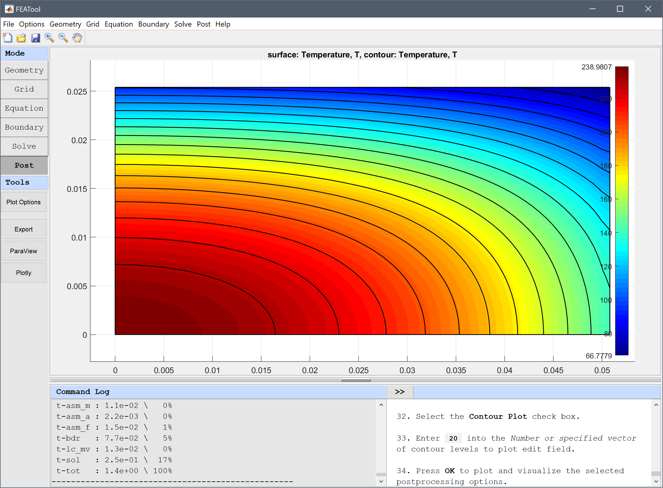 
  FEATool Multiphysics Tutorial - Orthotropic Heat Conduction
