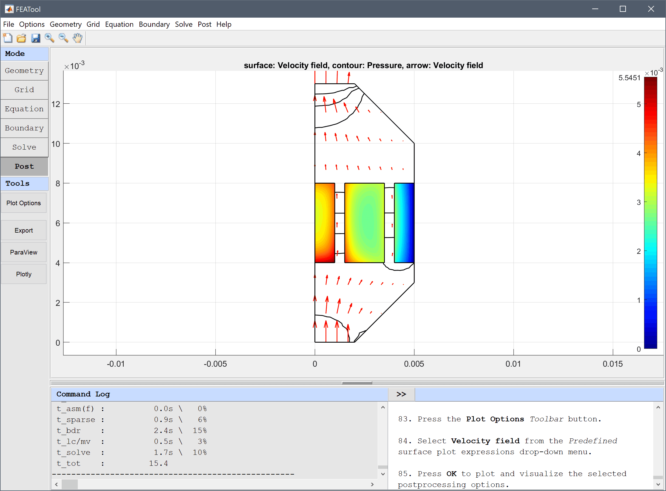 
  FEATool Multiphysics Tutorial - Flow in Porous Media
