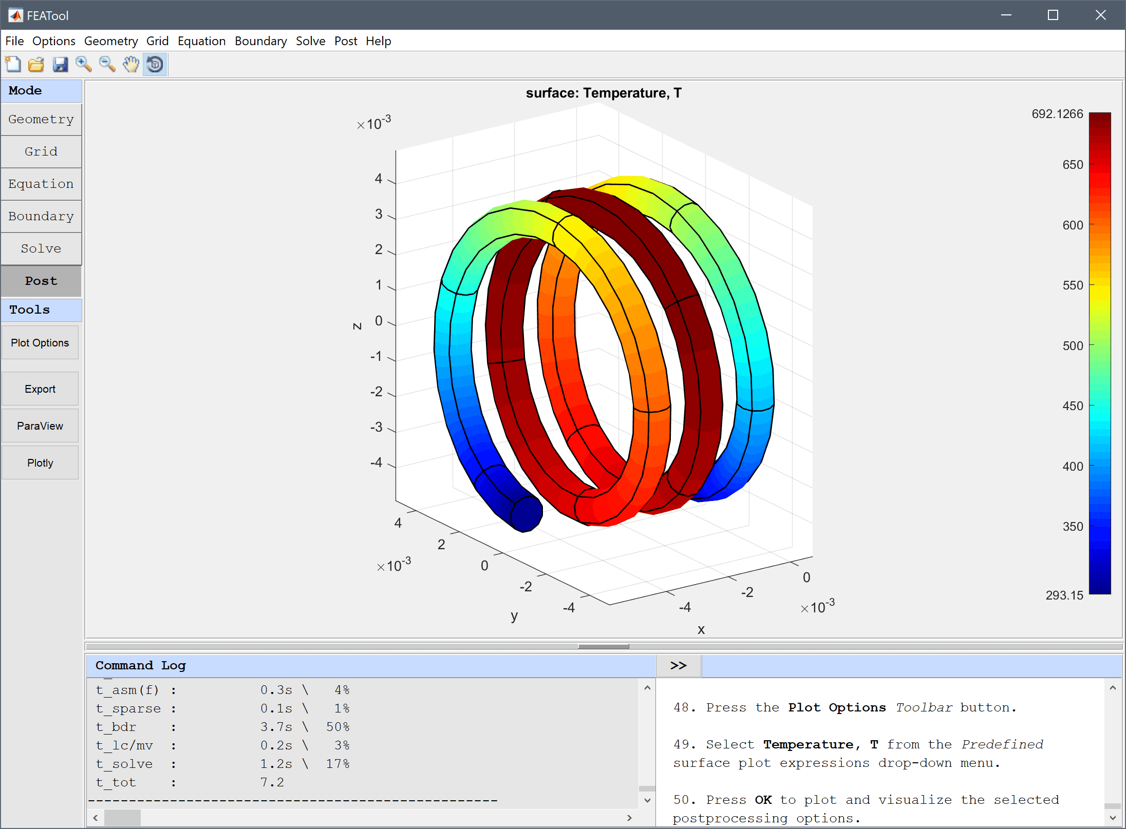 
  FEATool Multiphysics Tutorial - Resistive Heating in a Tungsten Filament
