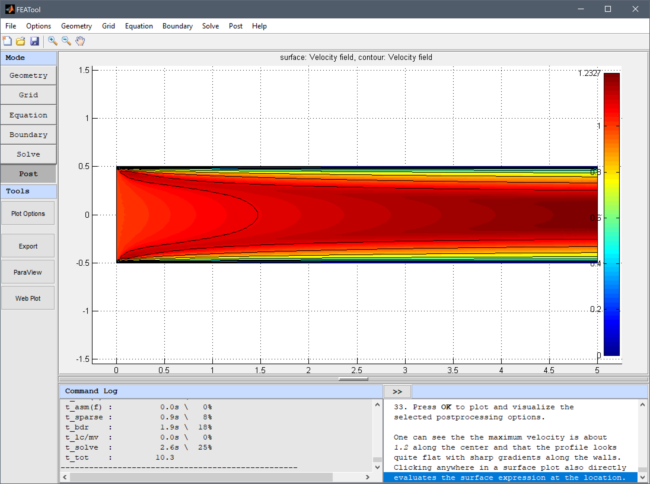 
  FEATool Multiphysics Tutorial - Turbulent Channel Flow
  