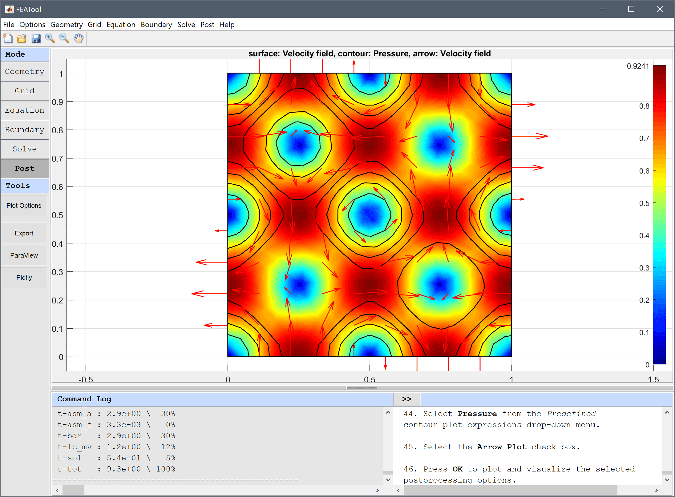 
  FEATool Multiphysics Tutorial - Vortex Flow
