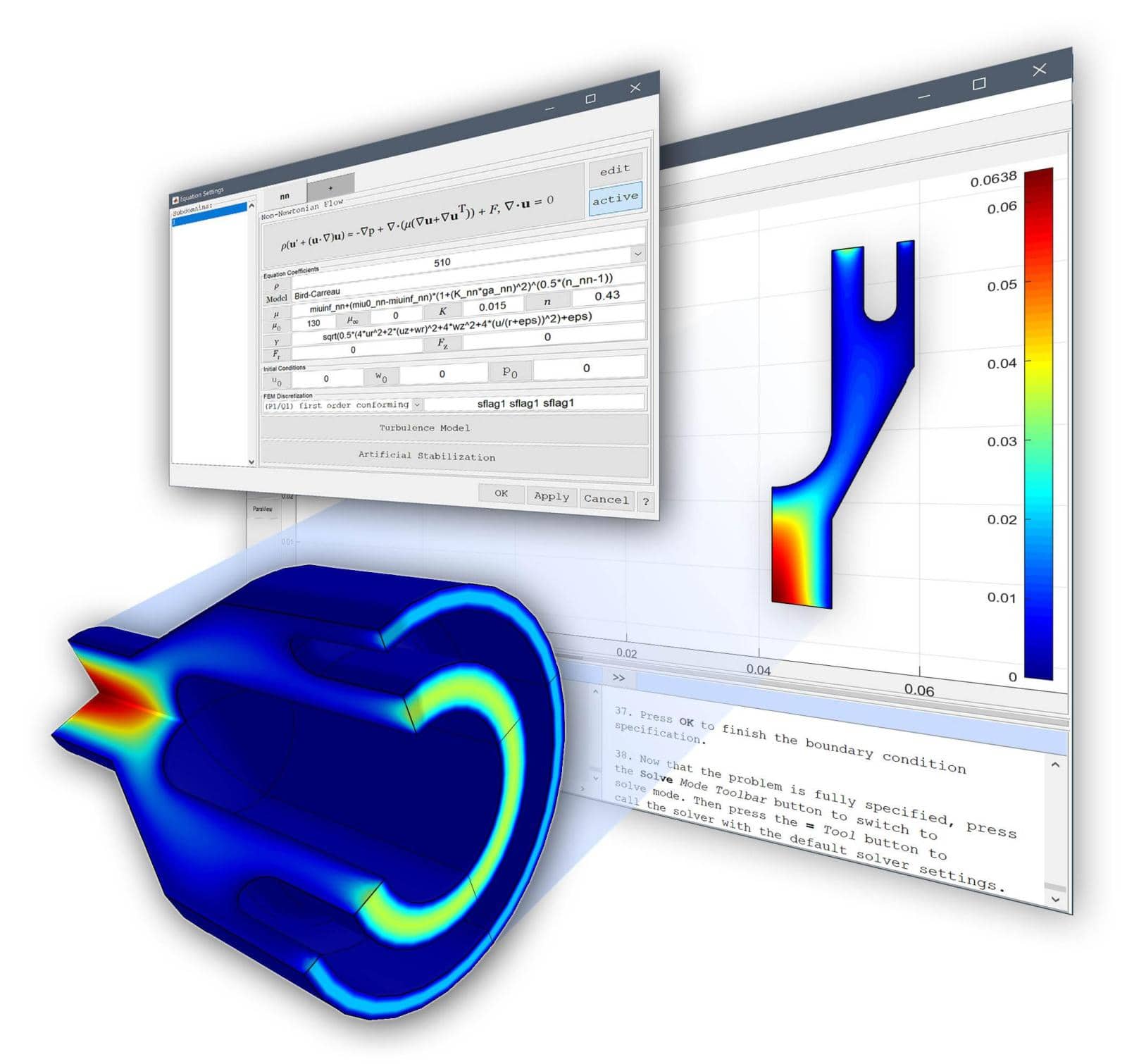 CFD simulations of non-Newtonian fluids with FEATool Multiphysics