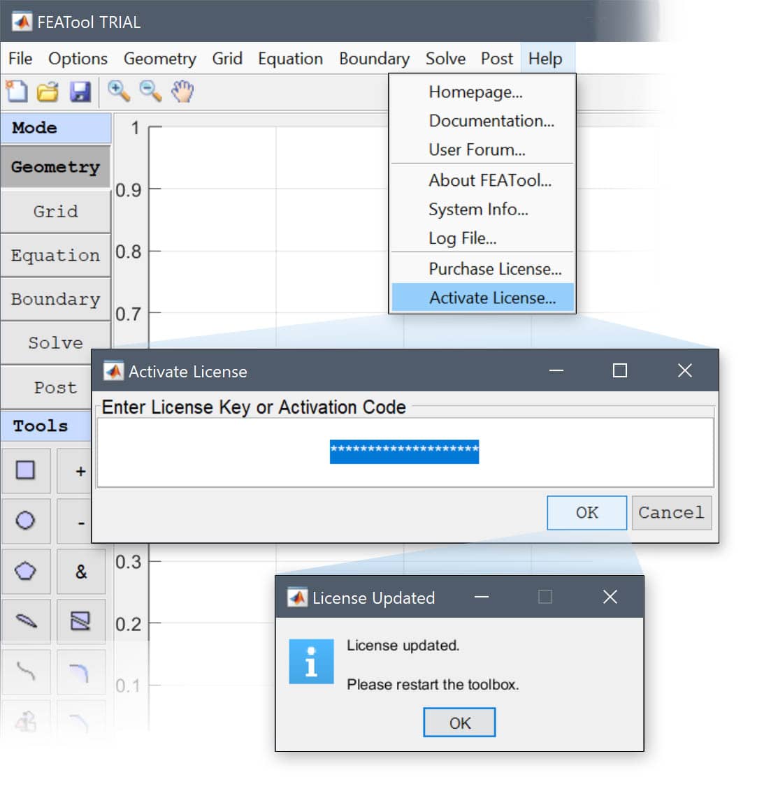 FEATool Multiphysics - Activation and Registration Process