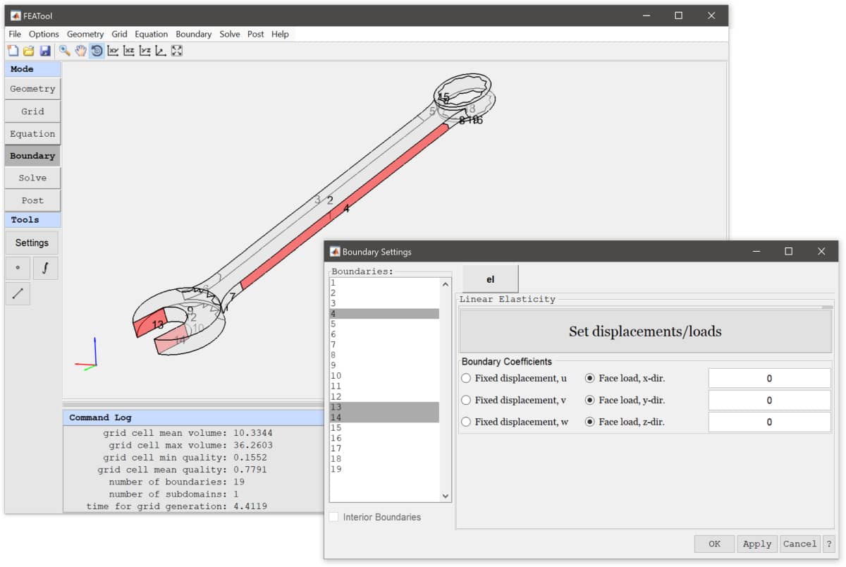 FEATool and MATLAB CAD Import Boundary Settings