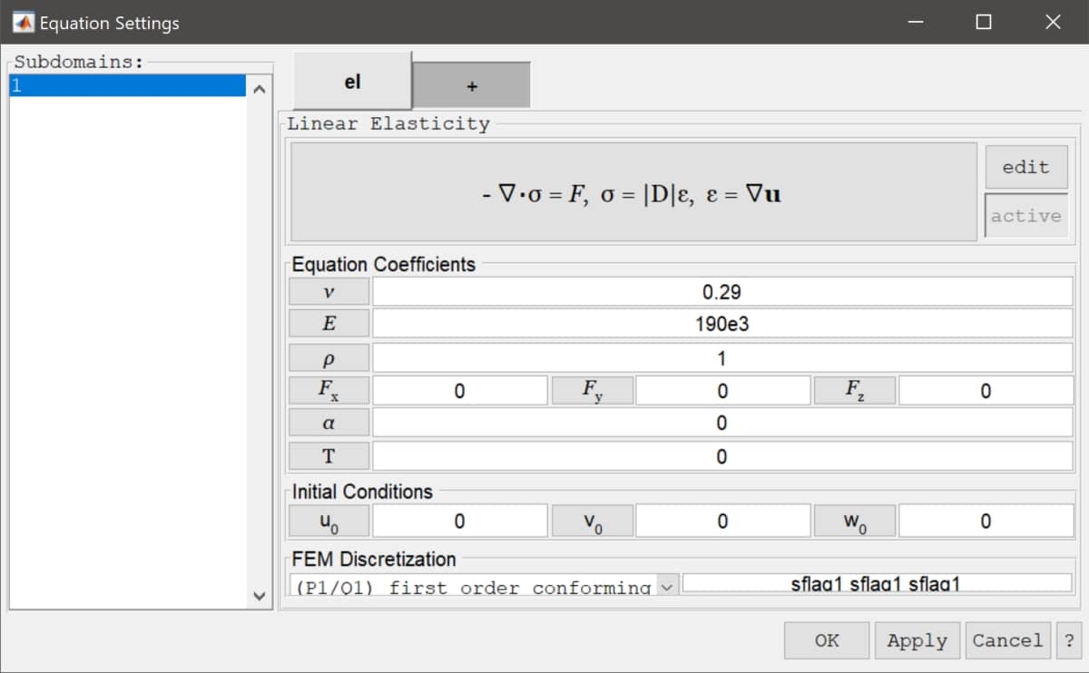 FEATool and MATLAB CAD Import Equation Settings